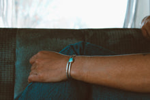 Load image into Gallery viewer, White Water Turquoise Stacking Cuff
